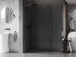 Mexen Kioto-X L Sprchová stena Walk-in 80 x 200 cm, priehľadná 10 mm, Gun Metal - 800-080-107-95-00-X