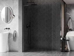 Mexen Kioto-X L sprchová stena Walk-in 80 x 200 cm, transparentná 10 mm, tmavý kov - 800-080-107-95-00-X