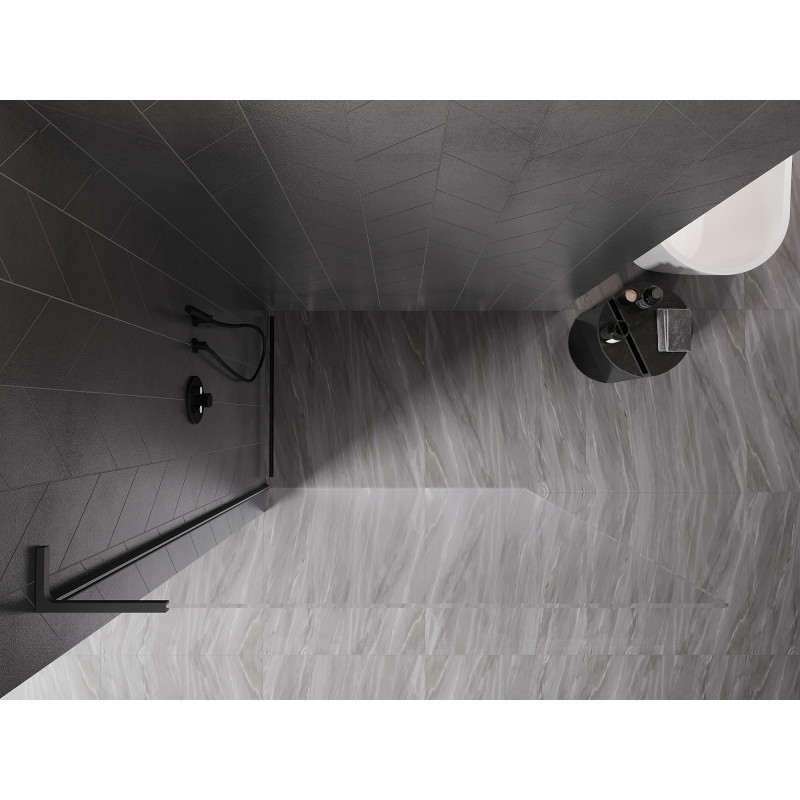 Mexen Kioto-X L Sprchová stena Walk-in 80 x 200 cm, priehľadná 10 mm, Gun Metal - 800-080-107-95-00-X