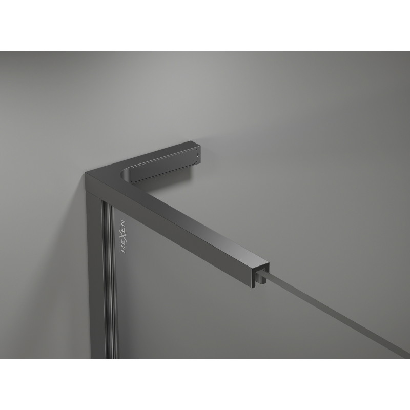 Mexen Kioto-X L Sprchová stena Walk-in 80 x 200 cm, priehľadná 10 mm, Gun Metal - 800-080-107-95-00-X