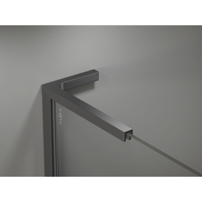 Mexen Kioto-X L sprchová stena Walk-in 90 x 200 cm, transparentná 10 mm, gun metal - 800-090-107-95-00-X