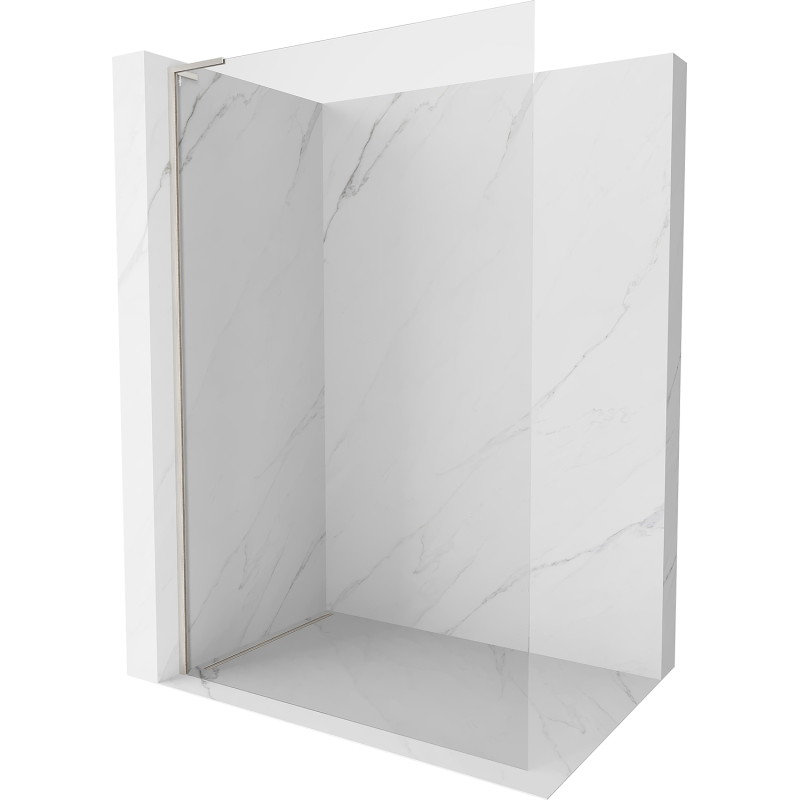 Mexen Kioto-X L sprchová stena Walk-in 50 x 200 cm, priehľadná 10 mm, brúsený nikel - 800-050-107-97-00-X
