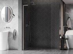 Mexen Kioto-X L sprchová stena Walk-in 50 x 200 cm, priehľadná 10 mm, brúsený nikel - 800-050-107-97-00-X