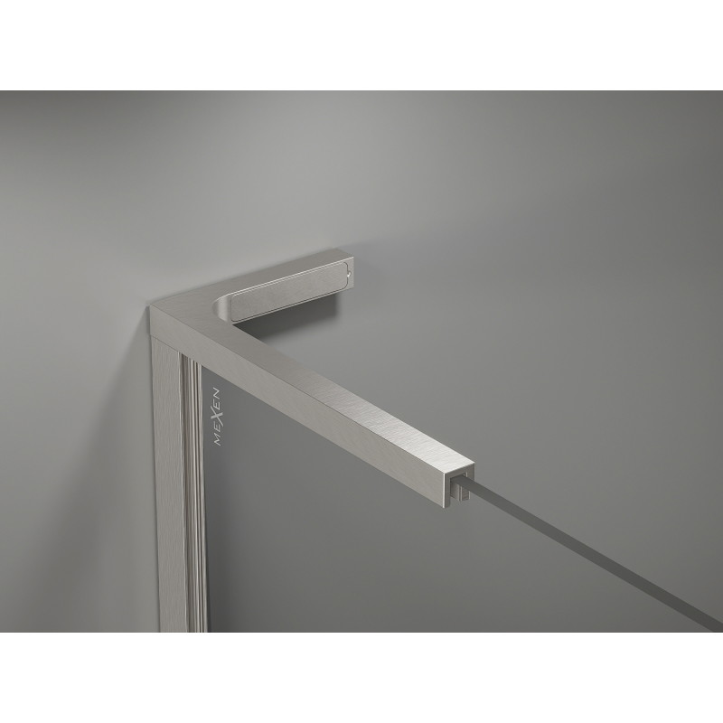 Mexen Kioto-X L sprchová stena Walk-in 50 x 200 cm, priehľadná 10 mm, brúsený nikel - 800-050-107-97-00-X
