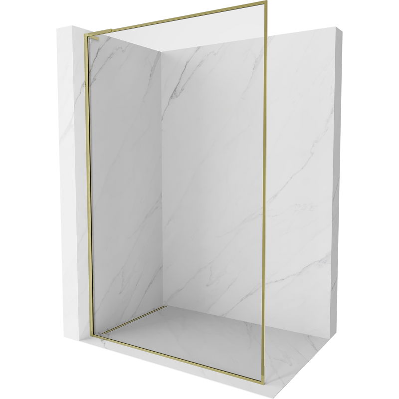 Mexen Kioto-XF L sprchová zástena Walk-in s rámom 90 x 202 cm, transparentná 10 mm, zlatá - 800-090-174-50-00-XF