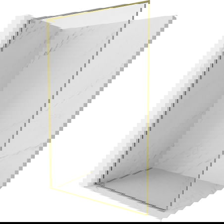 Mexen Kioto-XF L sprchová zástena Walk-in s rámom 90 x 202 cm, transparentná 10 mm, zlatá - 800-090-174-50-00-XF