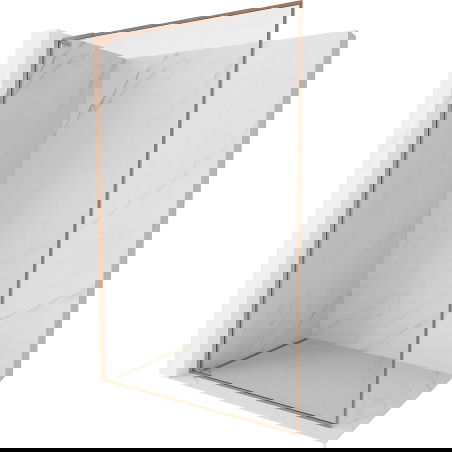 Mexen Kioto-XF L sprchová stena Walk-in s rámom 110 x 202 cm, transparentná 10 mm, kartáčovaná meď - 800-110-174-65-00-XF