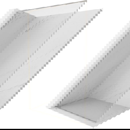 Mexen Kioto-XF L sprchová stena Walk-in s rámom 120 x 202 cm, transparentná 10 mm, brúsený nikel - 800-120-174-97-00-XF