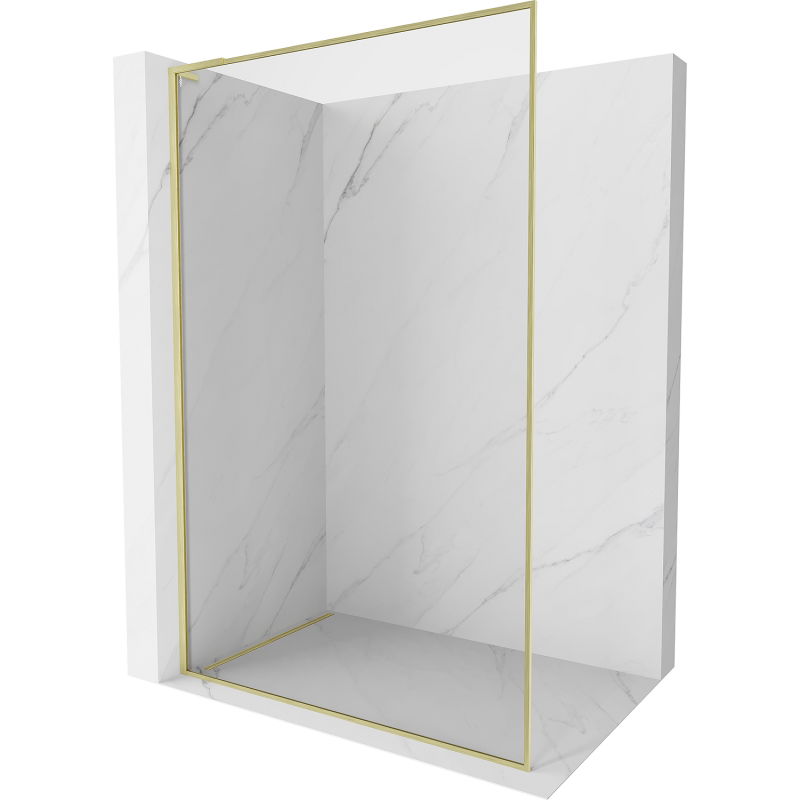 Mexen Kioto-F L sprchová stena Walk-in s rámom 95 x 202 cm, transparentná 8 mm, zlatá kartáčovaná - 800-095-174-55-00