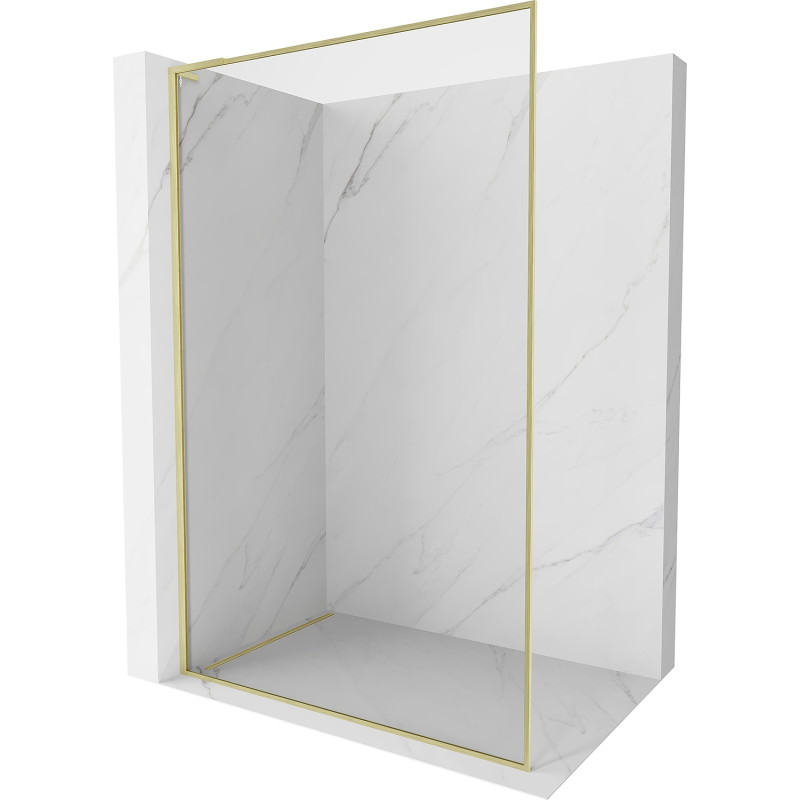 Mexen Kioto-F L sprchová stena Walk-in s rámom 105 x 202 cm, transparentná 8 mm, zlatá brúsená - 800-105-174-55-00