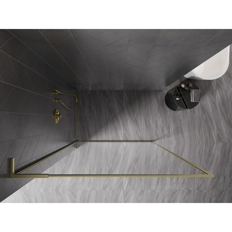 Mexen Kioto-F L sprchová stena Walk-in s rámom 105 x 202 cm, transparentná 8 mm, zlatá brúsená - 800-105-174-55-00