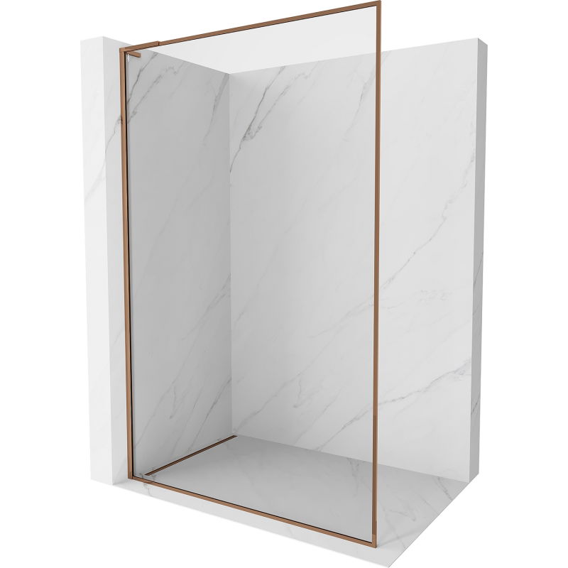 Mexen Kioto-F L Sprchová stena Walk-in s rámom 50 x 202 cm, transparentná 8 mm, ružové zlato - 800-050-174-60-00