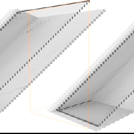 Mexen Kioto-F L sprchová stena Walk-in s rámom 80 x 202 cm, priehľadná 8 mm, ružové zlato - 800-080-174-60-00