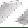 Mexen Kioto-F L Sprchová stena Walk-in s rámom 90 x 202 cm, priehľadná 8 mm, brúsená meď - 800-090-174-65-00