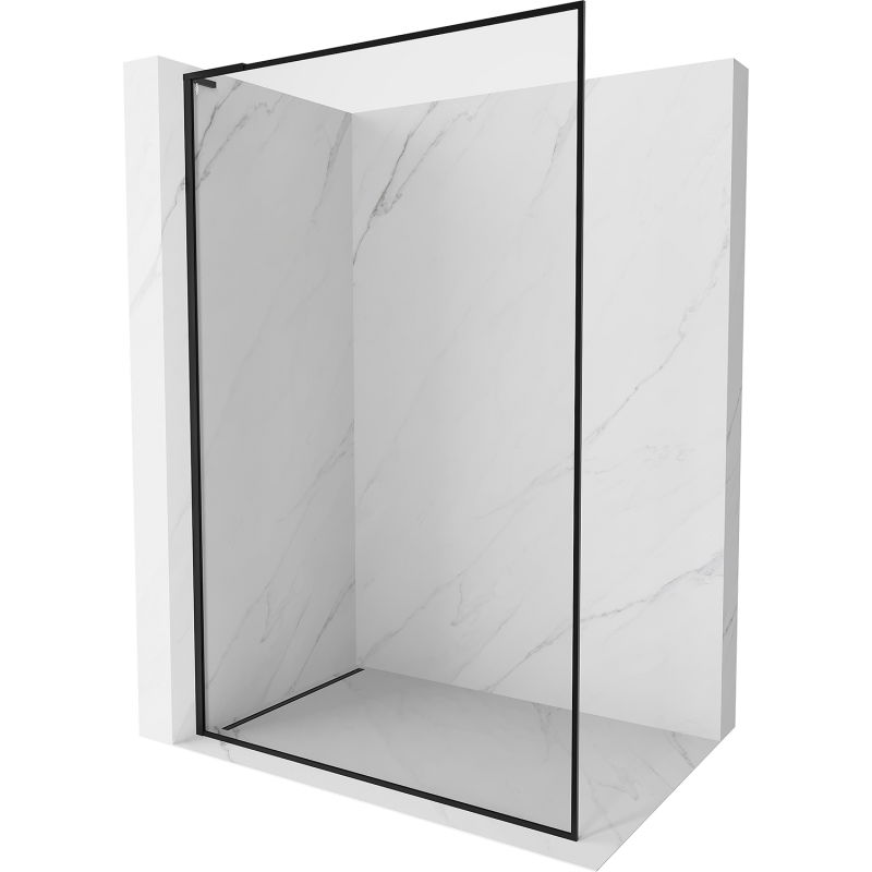 Mexen Kioto-F L Sprchová stena Walk-in s rámom 50 x 202 cm, transparentná 8 mm, čierna - 800-050-174-70-00