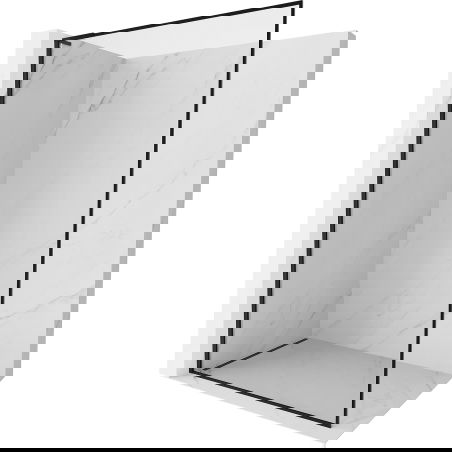 Mexen Kioto-F L sprchový panel Walk-in s rámom 50 x 202 cm, priehľadný 8 mm, čierny - 800-050-174-70-00