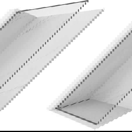Mexen Kioto-F L priamočiara sprchová stena Walk-in s rámom 120 x 202 cm, priehľadné 8 mm, gun metal - 800-120-174-95-00