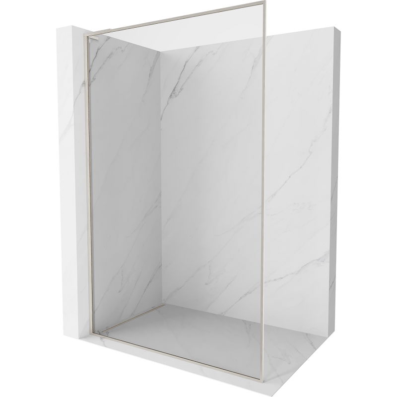 Mexen Kioto-F L sprchová stena Walk-in s rámom 70 x 202 cm, transparentná 8 mm, brúsený nikel - 800-070-174-97-00