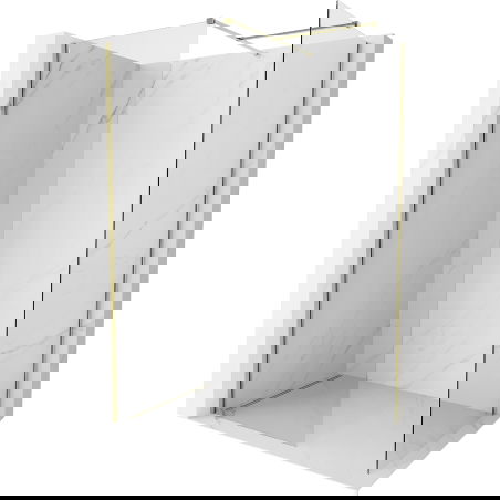 Mexen Kioto-X sprchový kút Walk-in 100 x 90 cm, transparentný 10 mm, zlatý - 800-100-202-50-00-090-X