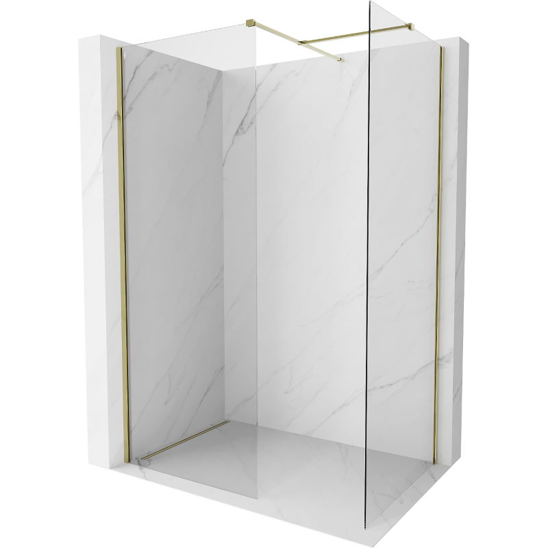 Mexen Kioto-X sprchová stena Walk-in 100 x 100 cm, transparentná 10 mm, zlatá - 800-100-202-50-00-100-X