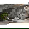 Mexen Omega sprchový kút posuvný 140 x 80 cm, grafit, chróm + vanička Flat, biela - 825-140-080-01-40-4010