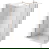 Mexen Kioto-X sprchová stena Walk-in 140 x 80 cm, transparentná 10 mm, brúsená meď - 800-140-202-65-00-080-X
