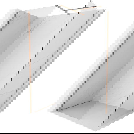 Mexen Kioto-X sprchová stena Walk-in 120 x 90 cm, priehľadná 10 mm, kartáčovaná meď - 800-120-202-65-00-090-X