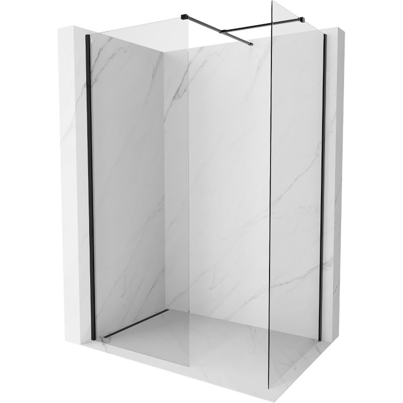 Mexen Kioto-X sprchová stena Walk-in 100 x 100 cm, transparentná 10 mm, čierna - 800-100-202-70-00-100-X
