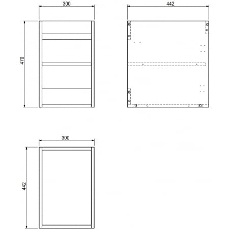 Mexen Box-A korpus skrinky pod umývadlo 30 cm, biely mat - 91AX1-0300-470-1-01