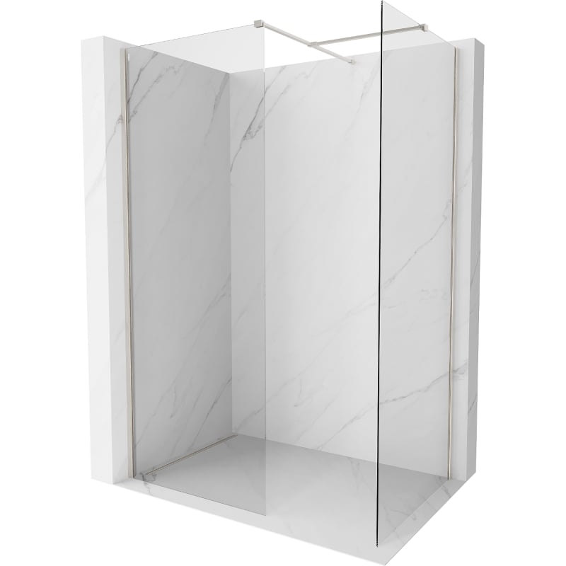 Mexen Kioto-X sprchová stena Walk-in 150 x 70 cm, transparentná 10 mm, brúsený nikel - 800-150-202-97-00-070-X