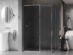Mexen Kioto-XF sprchová stena Walk-in s rámom 70 x 70 cm, transparentná 10 mm, chróm - 800-070-202-04-00-070-XF