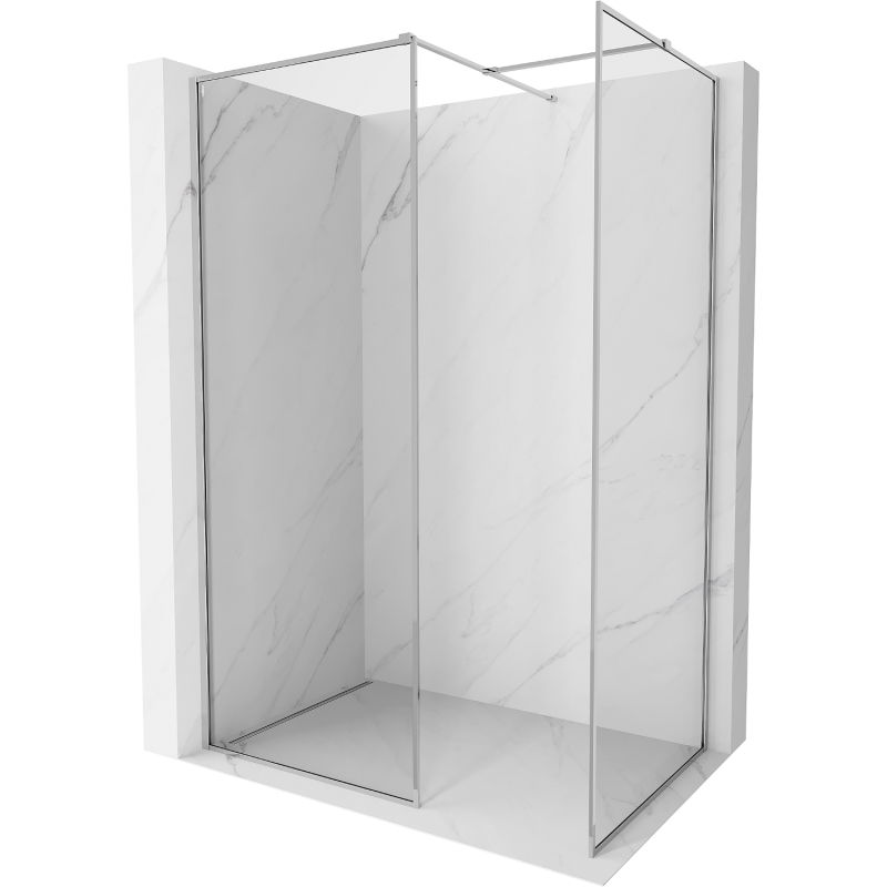 Mexen Kioto-XF sprchová stena Walk-in s rámom 150 x 120 cm, transparentná 10 mm, chróm - 800-150-202-04-00-120-XF