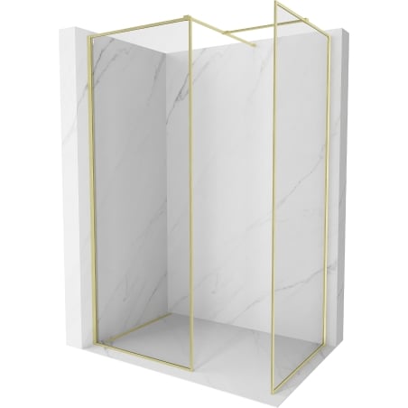 Mexen Kioto-XF sprchová stena Walk-in s rámom 90 x 70 cm, transparentný 10 mm, zlatý kartáčovaný - 800-090-202-04-55-070-XF