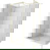 Mexen Kioto-XF sprchová priečka Walk-in s rámom 160x120 cm, transparentná 10 mm, zlatá kartáčovaná - 800-160-202-04-55-120-XF