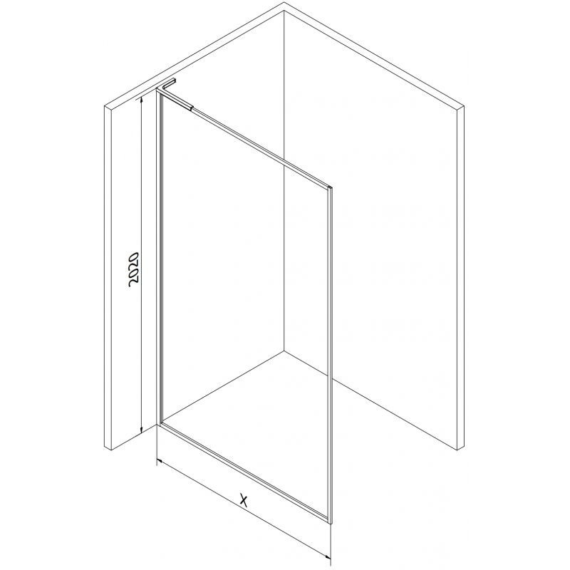 Mexen Kioto-F L Walk-in sprchová stena s rámom 60 x 202 cm, transparentná 8 mm, zlatá - 800-060-174-50-00