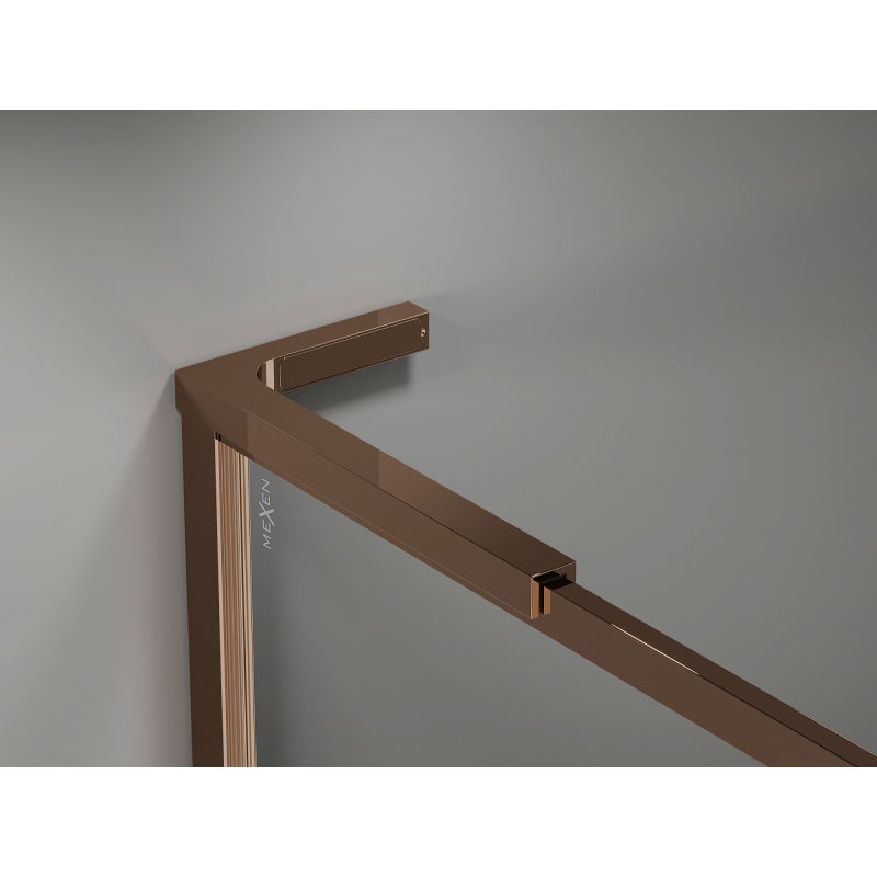 Mexen Kioto-F L sprchová stena Walk-in s rámom 80 x 202 cm, priehľadná 8 mm, ružové zlato - 800-080-174-60-00