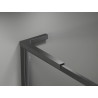 Mexen Kioto-F L sprchová stena Walk-in s rámom 100 x 202 cm, transparentná 8 mm, brúsená tmavosivá - 800-100-174-66-00