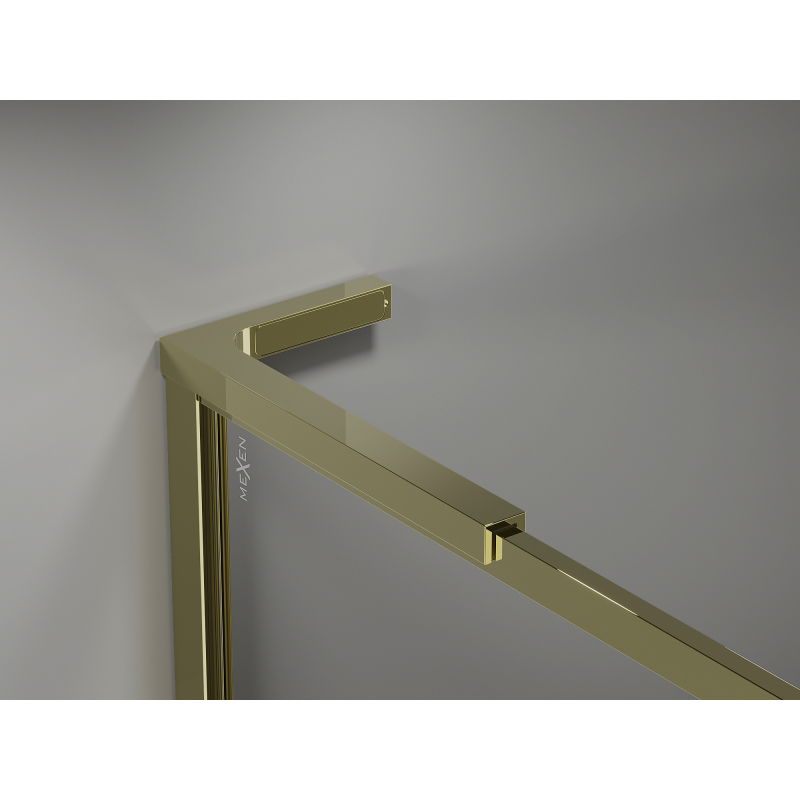 Mexen Kioto-XF L sprchová stena Walk-in s rámom 70 x 202 cm, transparentná 10 mm, zlatá - 800-070-174-50-00-XF