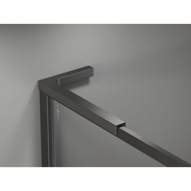Mexen Kioto-XF L sprchová stena Walk-in s rámom 120x202 cm, transparentná 10 mm, brúsená gun gray - 800-120-174-66-00-XF