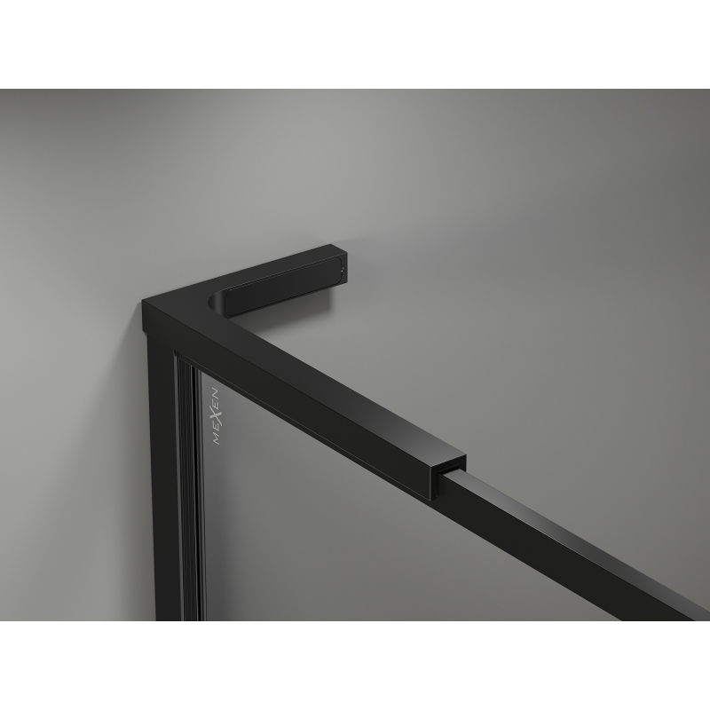 Mexen Kioto-XF L sprchová stena Walk-in s rámom 80 x 202 cm, transparent 10 mm, čierna - 800-080-174-70-00-XF