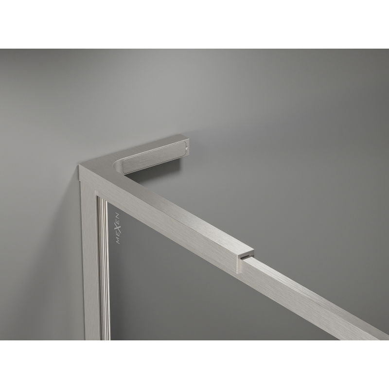 Mexen Kioto-XF L sprchová stena Walk-in s rámom 110 x 202 cm, transparentná 10 mm, brúsený nikel - 800-110-174-97-00-XF