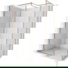Mexen Kioto-XF Walk-in sprchová stena s rámom 80 x 70 cm, transparentná 10 mm, brúsená meď - 800-080-202-04-65-070-XF