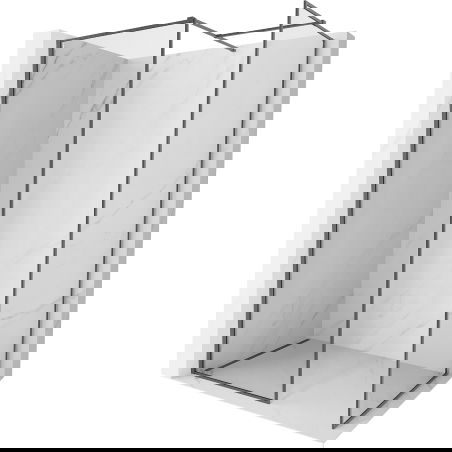 Mexen Kioto-XF sprchová stena Walk-in s rámom 130x100 cm priehľadná 10 mm gun gray kartáčovaná - 800-130-202-04-66-100-XF