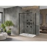 Mexen Omega posuvná sprchová kabína 130 x 70 cm, transparentná, čierna + Flat vanička, biela - 825-130-070-70-00-4010B