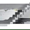 Mexen Mia voľne stojaca rohová vaňa ľavá 140 x 75 cm, biela, prepad zlatý kartáčovaný - 52691407500L-55