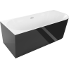 Mexen Mia voľne stojaca rohová vaňa ľavá 140 x 75 cm, biela/čierna, prepad chróm - 52691407575L-01