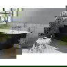 Mexen Mia voľne stojaca rohová vaňa ľavá 140 x 75 cm, biela/čierna, prepad gun gray kartáčovaný - 52691407575L-66