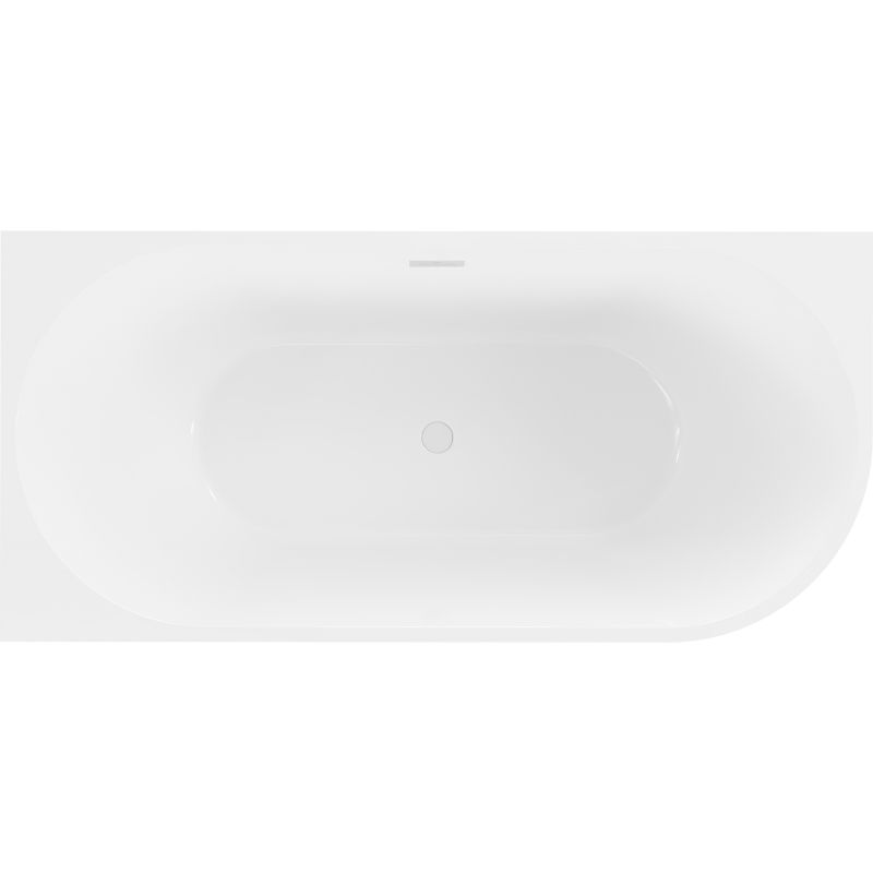 Mexen Mia voľne stojaca rohová vaňa ľavá 160 x 80 cm, biela, biely prepad - 52691608000L-20