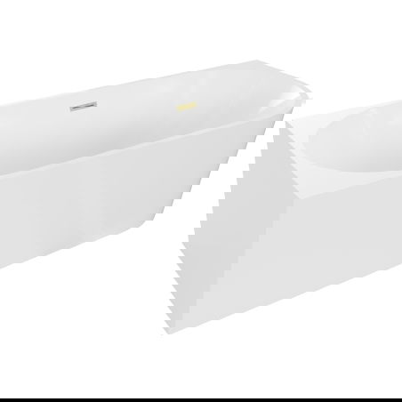 Mexen Mia voľne stojaca rohová ľavá vaňa 160 x 80 cm, biela, prepad zlatý kartáčovaný - 52691608000L-55