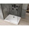 Mexen Omega sprchový kút posuvný 140 x 100 cm, transparentný, čierny + vanička Flat, biela - 825-140-100-70-00-4010B